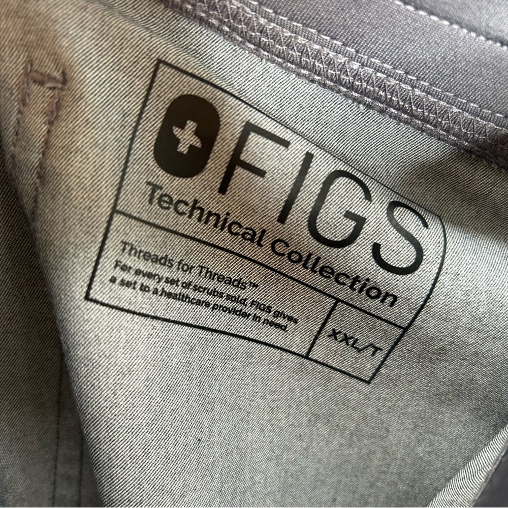 Figs Graphite Basic Scrubs With Teal Drawstring X… - image 3